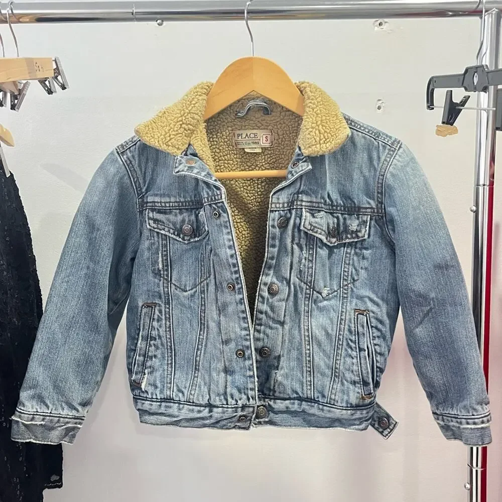 Children’s Place Sherpa Lined‎ Denim Jacket Size Small